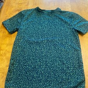 Zella Kids Green Patterned Short Sleeve Tee